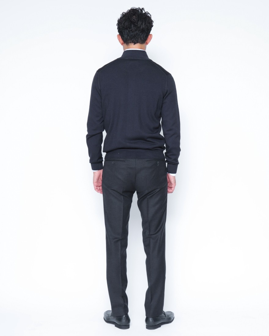 GRAN SASSO12Gガーメントダイ メリノウール ジップブルゾン18l