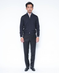 GRAN SASSO12Gガーメントダイ メリノウール ジップブルゾンmb_16l