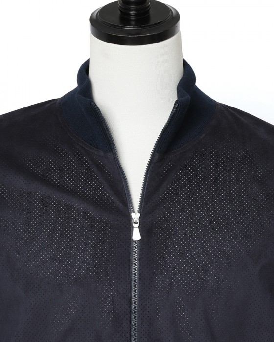 GRAN SASSOアルカンターラ パンチング ダブルジップ ブルゾン05l