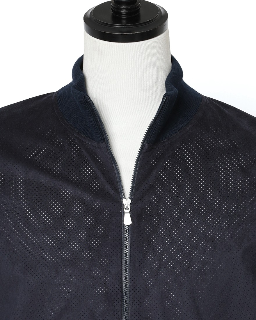 GRAN SASSOアルカンターラ パンチング ダブルジップ ブルゾン05l