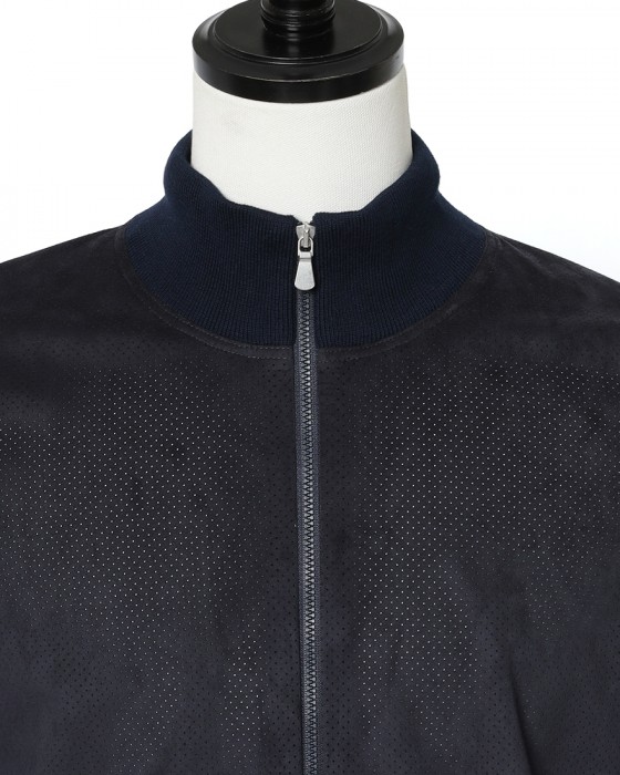 GRAN SASSOアルカンターラ パンチング ダブルジップ ブルゾン06l