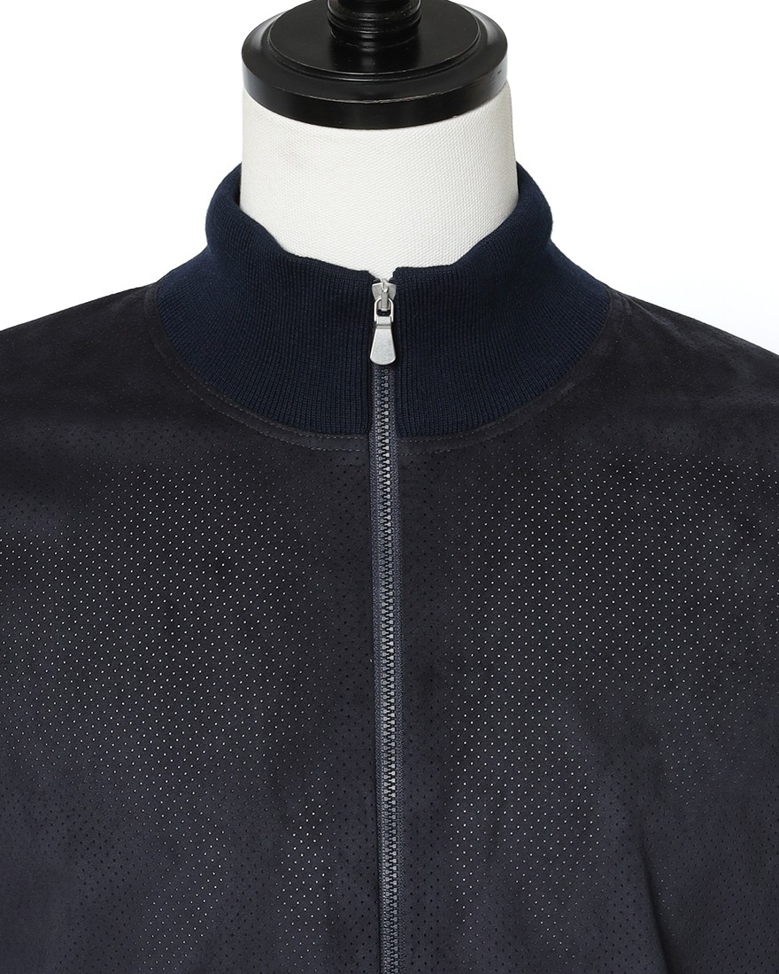 GRAN SASSOアルカンターラ パンチング ダブルジップ ブルゾン06l