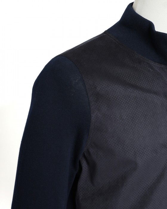 GRAN SASSOアルカンターラ パンチング ダブルジップ ブルゾン07l