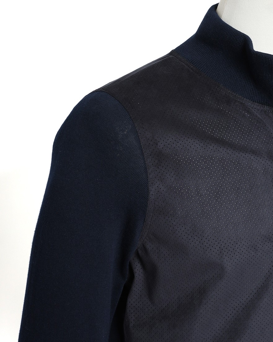 GRAN SASSOアルカンターラ パンチング ダブルジップ ブルゾン07l