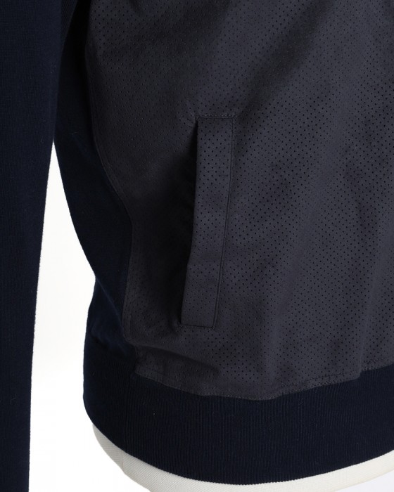 GRAN SASSOアルカンターラ パンチング ダブルジップ ブルゾン08l