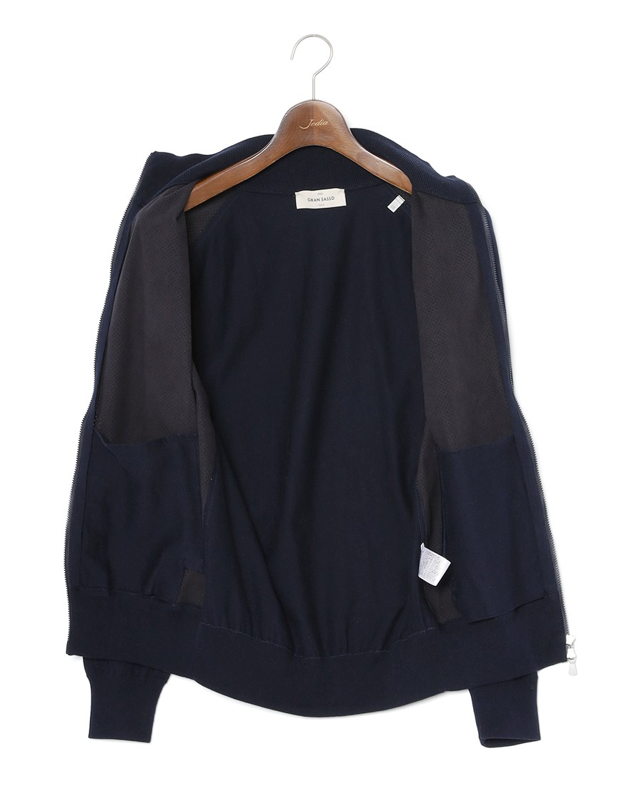 GRAN SASSOアルカンターラ パンチング ダブルジップ ブルゾン12l