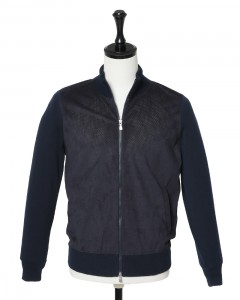 アルカンターラ パンチング ダブルジップ ブルゾン