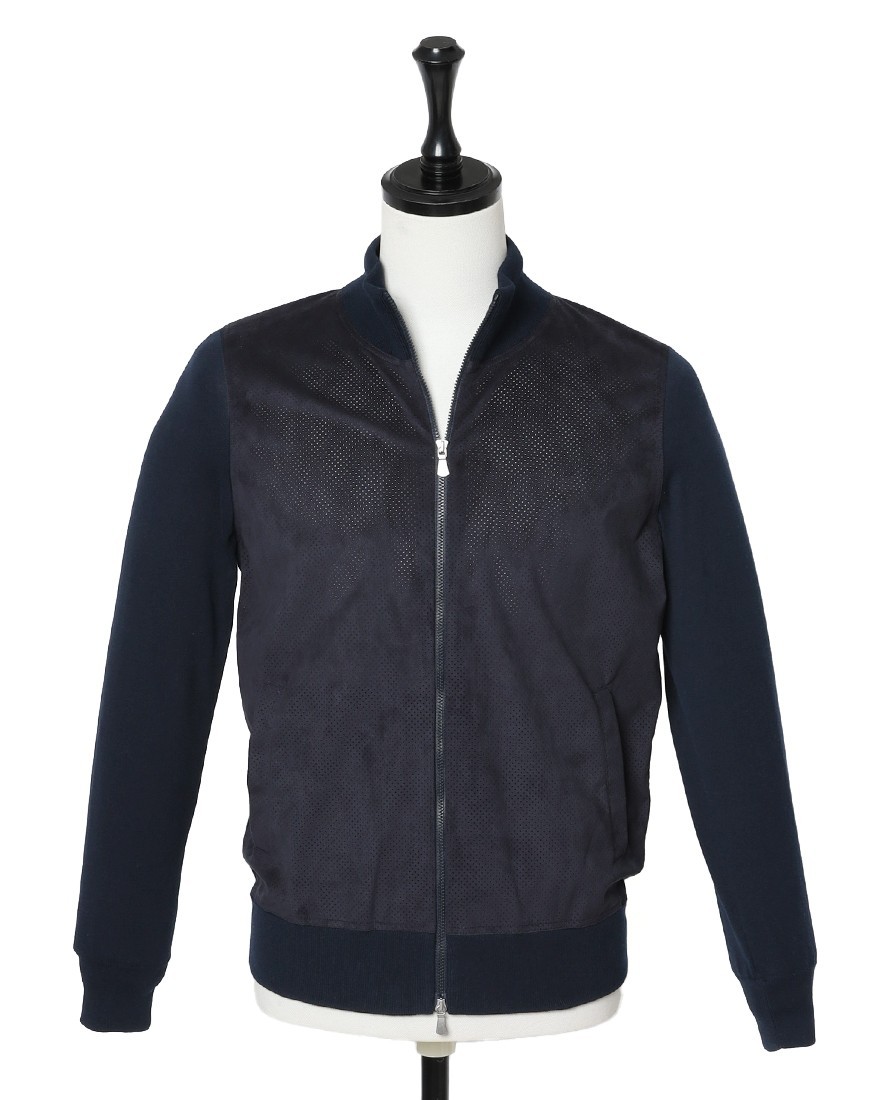 GRAN SASSOアルカンターラ パンチング ダブルジップ ブルゾンma