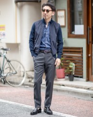 GRAN SASSOアルカンターラ パンチング ダブルジップ ブルゾンmb_ma
