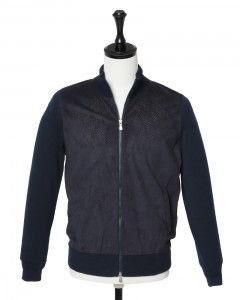 アルカンターラ パンチング ダブルジップ ブルゾン