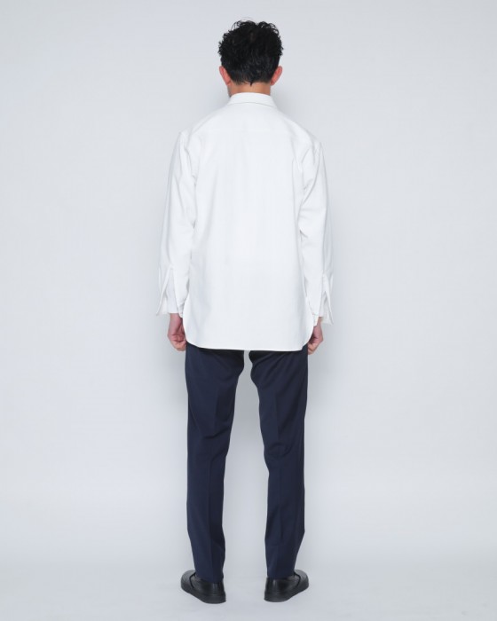 ES:Sリネン混 シャツ【REGULAR COLLAR SHIRT】23l
