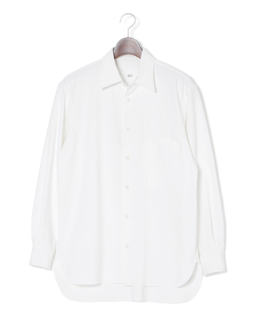ES:Sリネン混 シャツ【REGULAR COLLAR SHIRT】c0