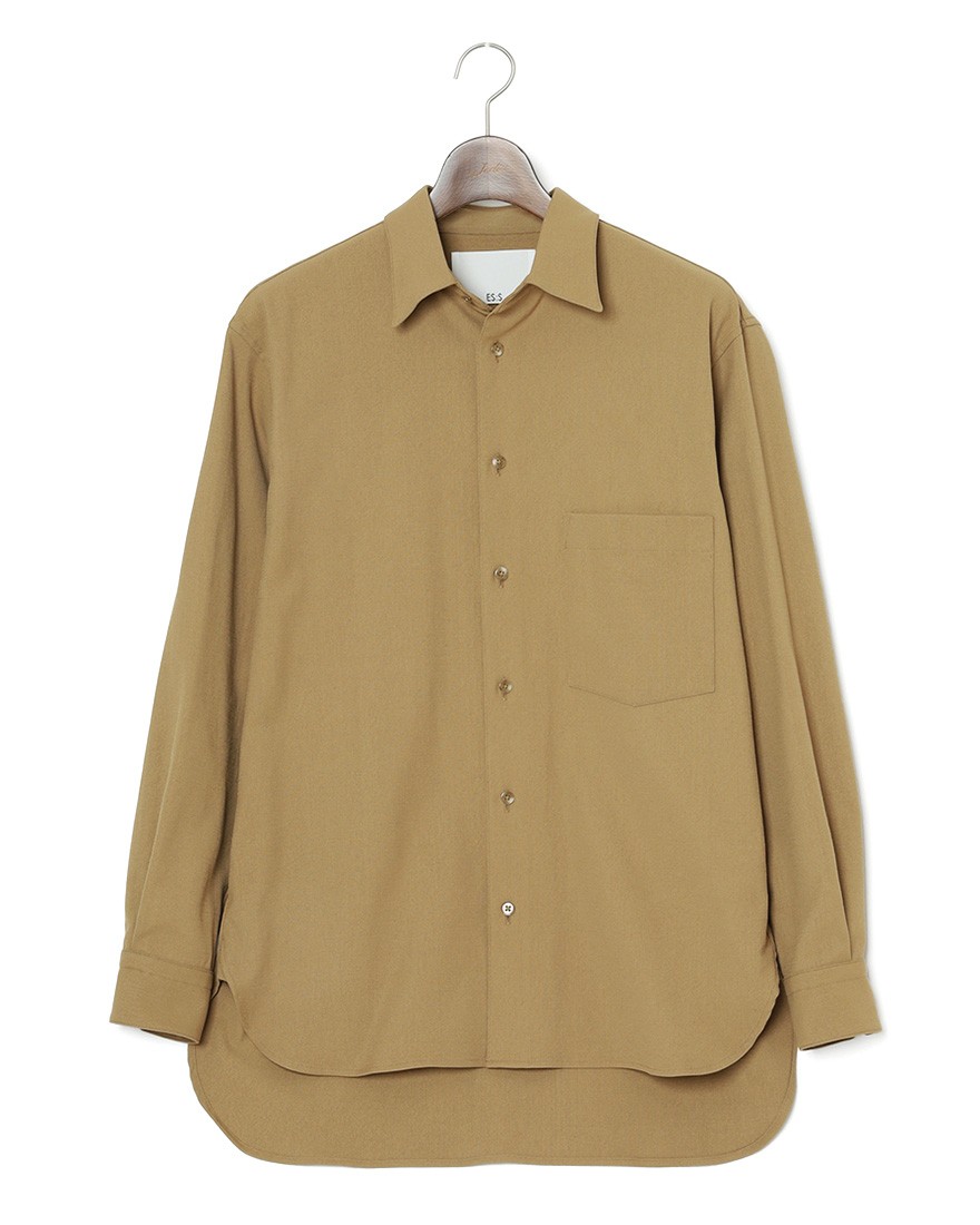 ES:Sリネン混 シャツ【REGULAR COLLAR SHIRT】