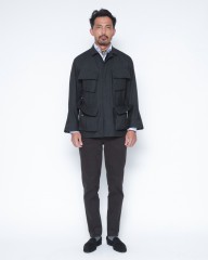 ES:Sバーズアイウールライクコットン ミリタリージャケットmb_22l