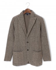 LARDINI(ラルディーニ)ウールヘリンボーンニットジャケット