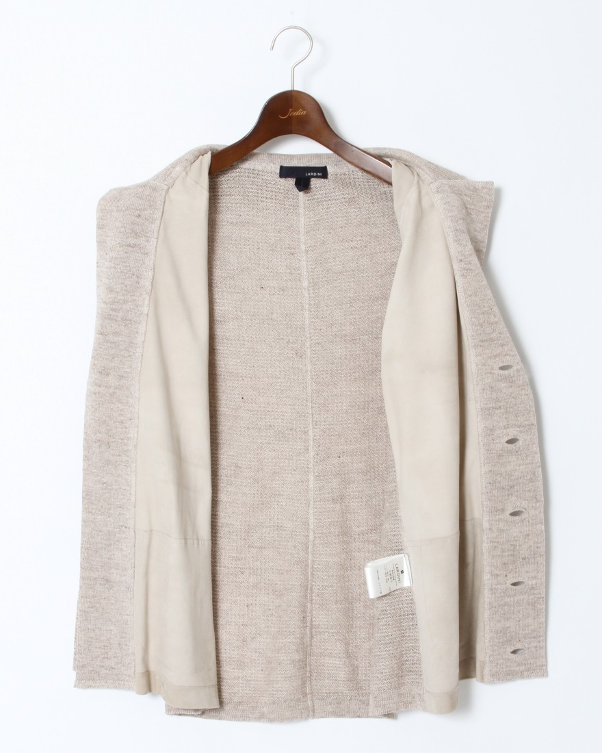 レザーコンビリネンニットジャケット|LARDINI(ラルディーニ)|TOKYOlife