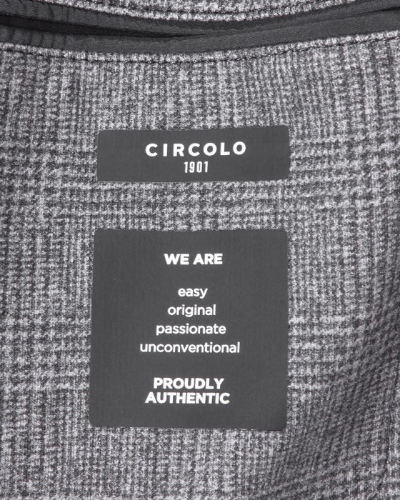 CIRCOLOカシミヤタッチジャージ ウェールズチェック ダブルジャケット15l