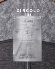 CIRCOLOカシミヤタッチジャージ ウェールズチェック ダブルジャケットmb_12l