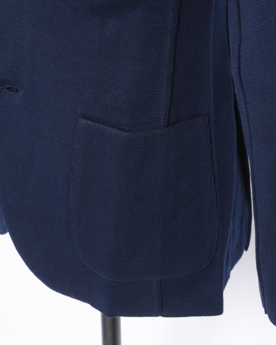 LARDINI - KNIT 2B JACKET (ネイビー) ウール ニットジャケット | 4.444glad