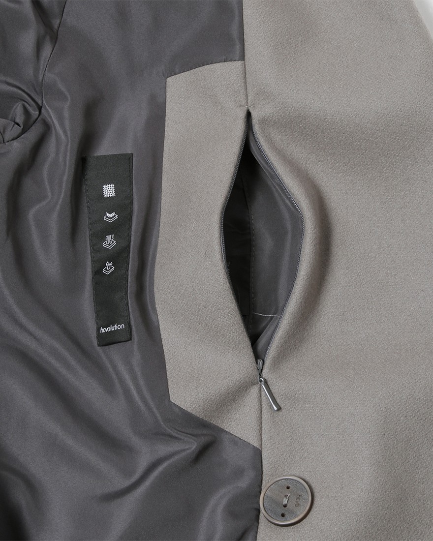 Hevoウールナイロン ダブルブレストコート【BRINDISI】19l