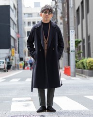 Hevoウールナイロン ダブルブレストコート【BRINDISI】mb_ma