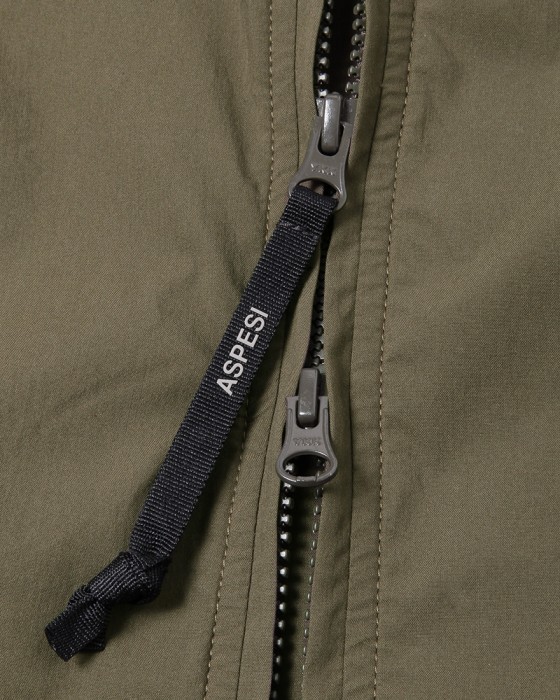 ASPESIコットンナイロン フルジップ シャツブルゾン11l