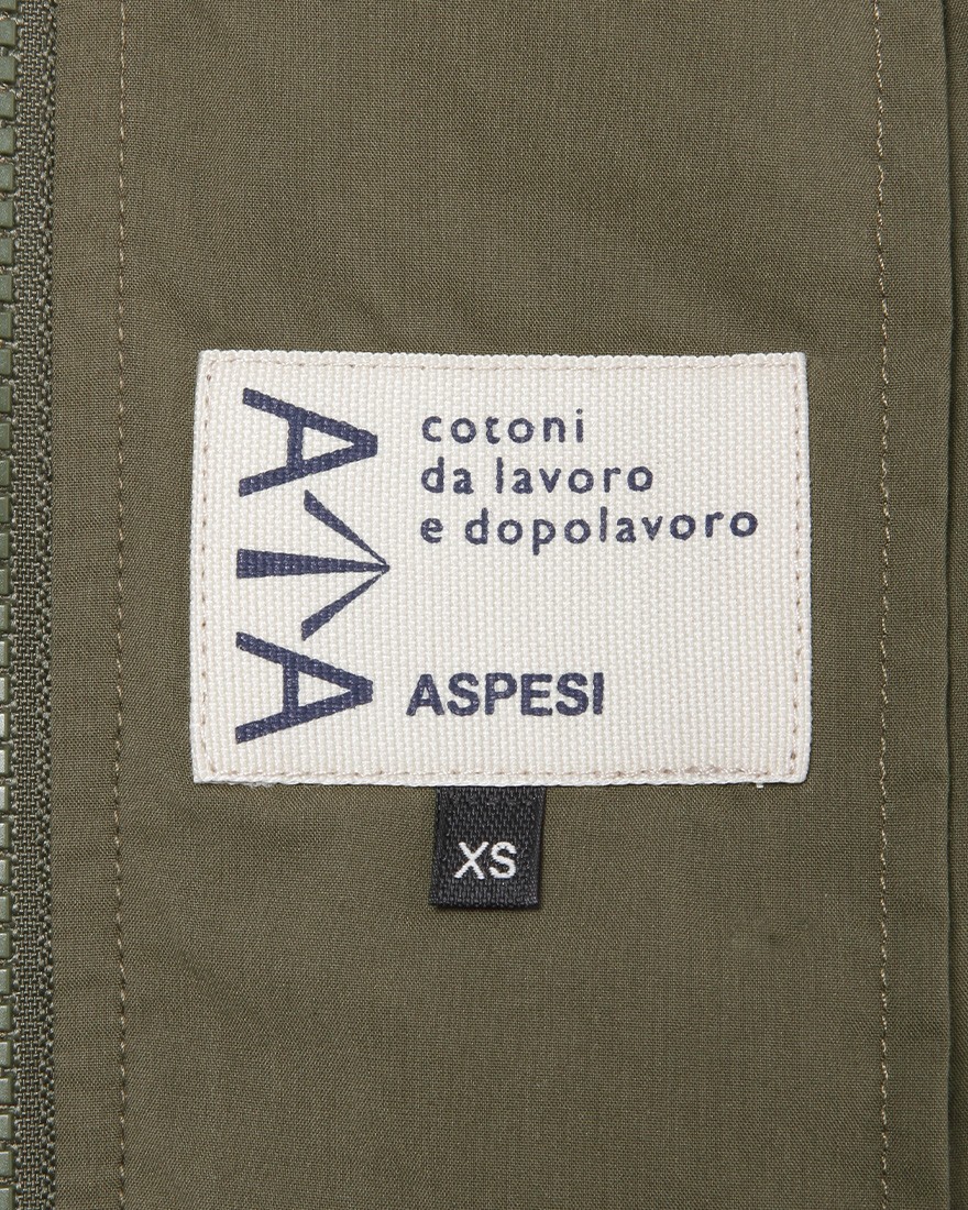 ASPESIコットンナイロン フルジップ シャツブルゾン15l