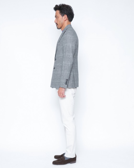 CIRCOLOライトフリース グレンチェック ダブルジャケット02l