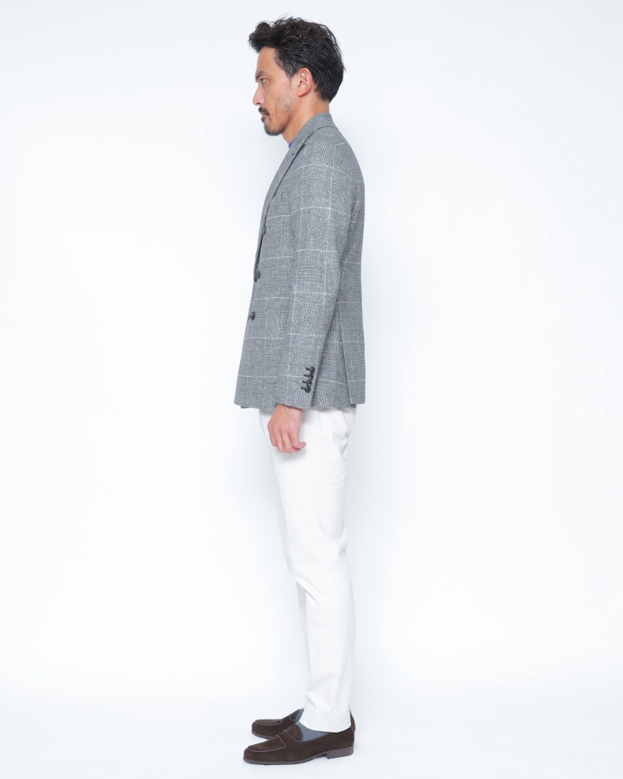 CIRCOLOライトフリース グレンチェック ダブルジャケット02l