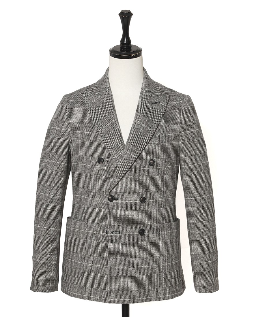 CIRCOLOライトフリース グレンチェック ダブルジャケットc0