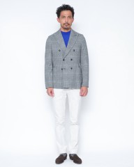 CIRCOLOライトフリース グレンチェック ダブルジャケットmb_01l