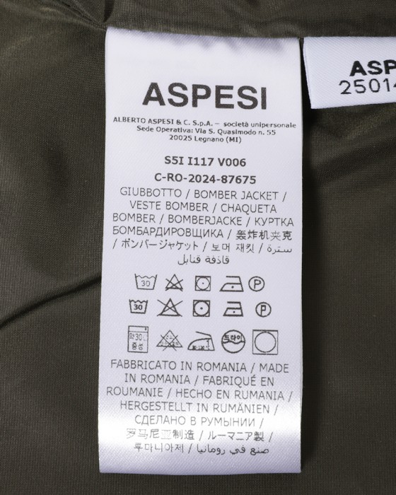 ASPESIM-65 リサイクルナイロン パッカブル ブルゾン【MINIFIELD VENTO/SLIM FIT】23l