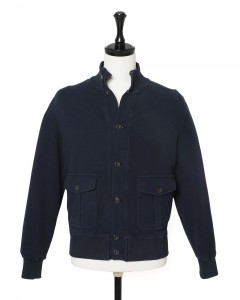 コットンストレッチ スタンドカラー ブルゾン