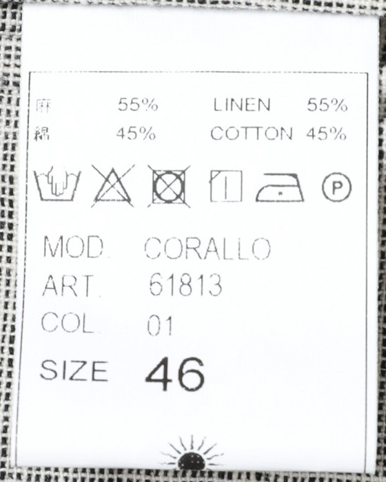 giannettoリネンコットン 2B シングル ジャケット【CORALLO/コラッロ 】23l