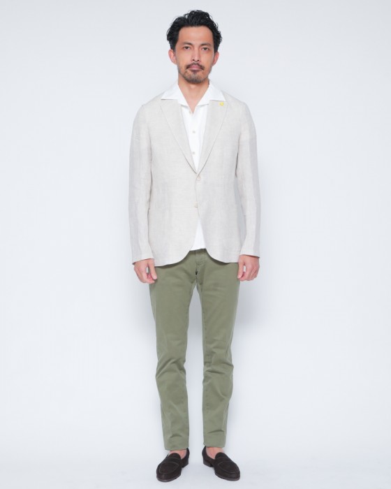 giannettoリネン 2B シングル ジャケット【CORALLO/コラッロ】01l