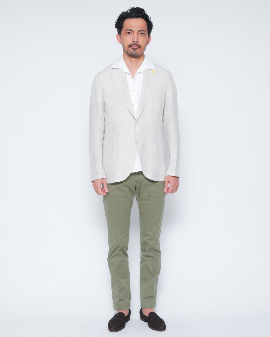 giannettoリネン 2B シングル ジャケット【CORALLO/コラッロ】01l