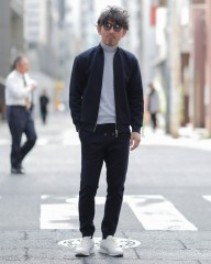 three dotsカードボード ジップアップ ブルゾンmb_ma