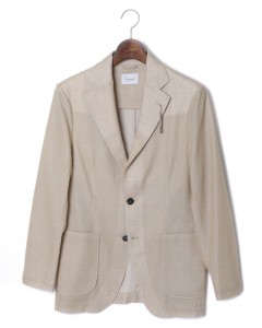 ヘリンボーン コットンリネン シングルジャケット