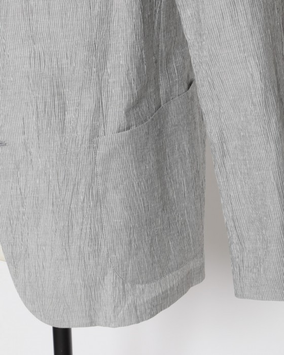 Finjack楊柳リネンコットンストライプ2B ジャケット07l