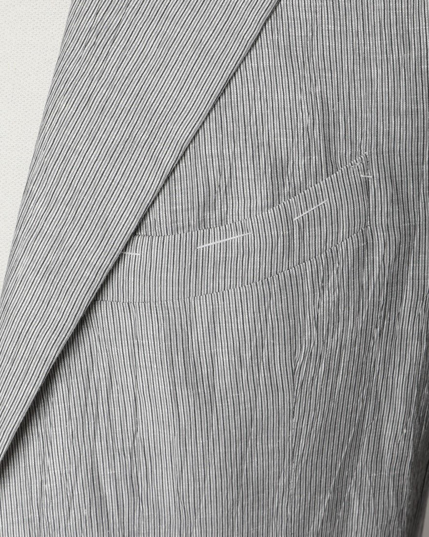 Finjack楊柳リネンコットンストライプ2B ジャケット08l