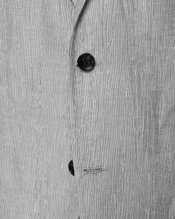 Finjack楊柳リネンコットンストライプ2B ジャケット10l