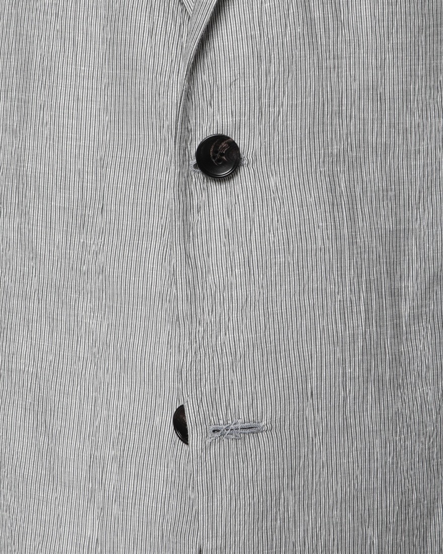 Finjack楊柳リネンコットンストライプ2B ジャケット10l