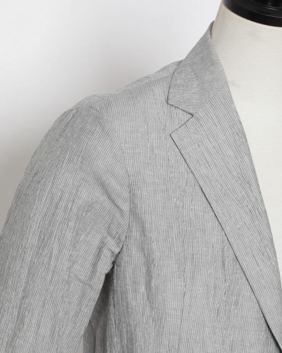 Finjack楊柳リネンコットンストライプ2B ジャケット11l