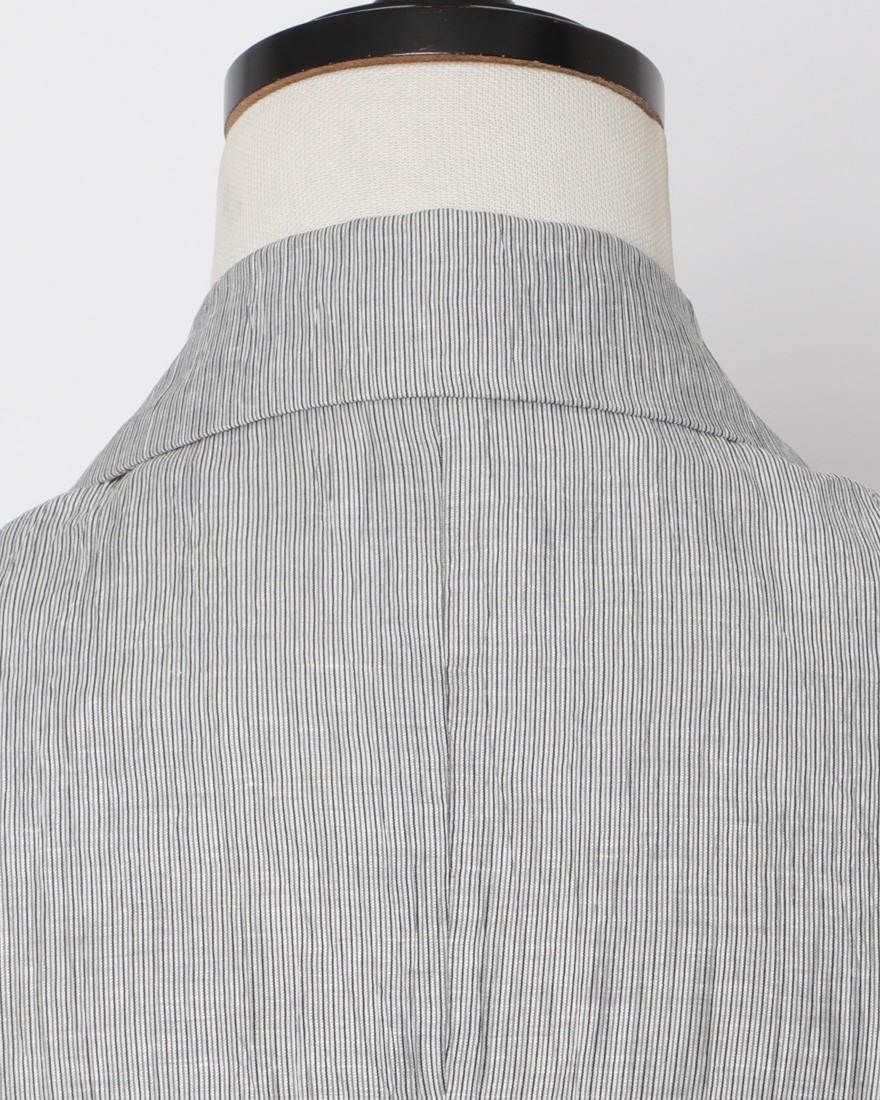 Finjack楊柳リネンコットンストライプ2B ジャケット12l