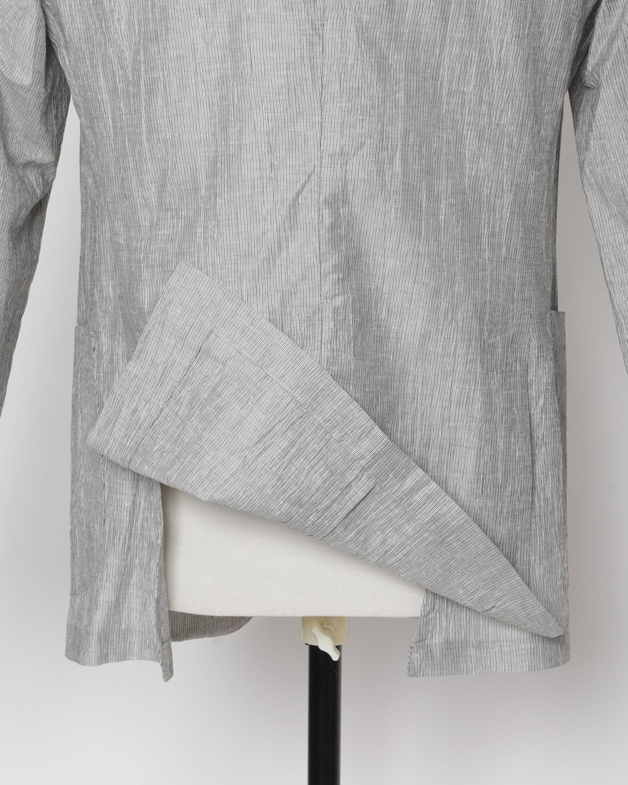 Finjack楊柳リネンコットンストライプ2B ジャケット14l