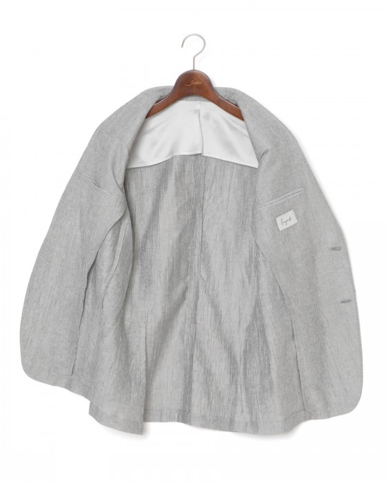 Finjack楊柳リネンコットンストライプ2B ジャケット15l