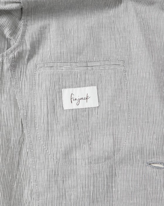 Finjack楊柳リネンコットンストライプ2B ジャケット17l