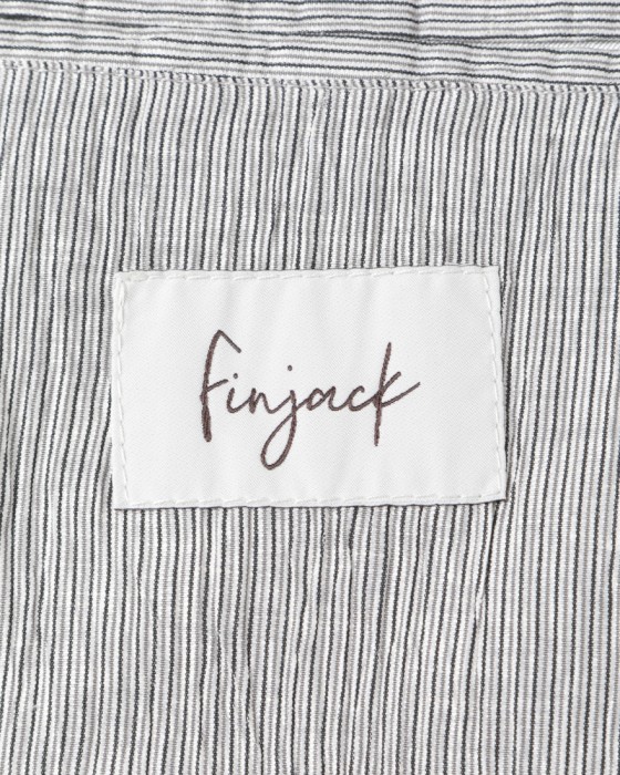 Finjack楊柳リネンコットンストライプ2B ジャケット18l