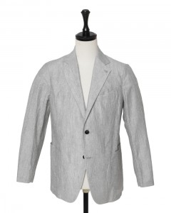楊柳リネンコットンストライプ2B ジャケット