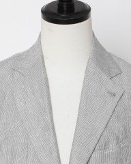 Finjack楊柳リネンコットンストライプ2B ジャケットmb_05l